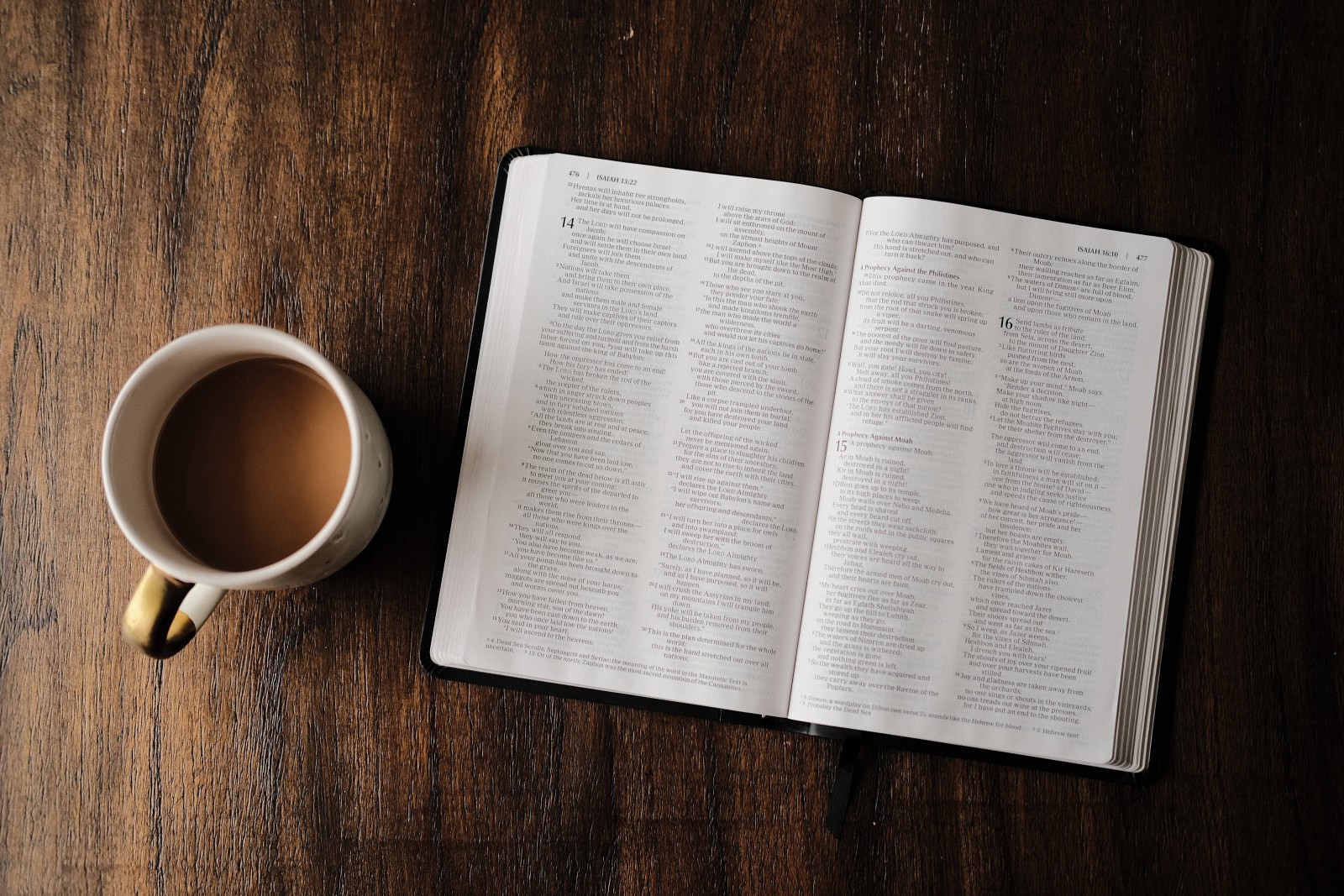 bible with coffee