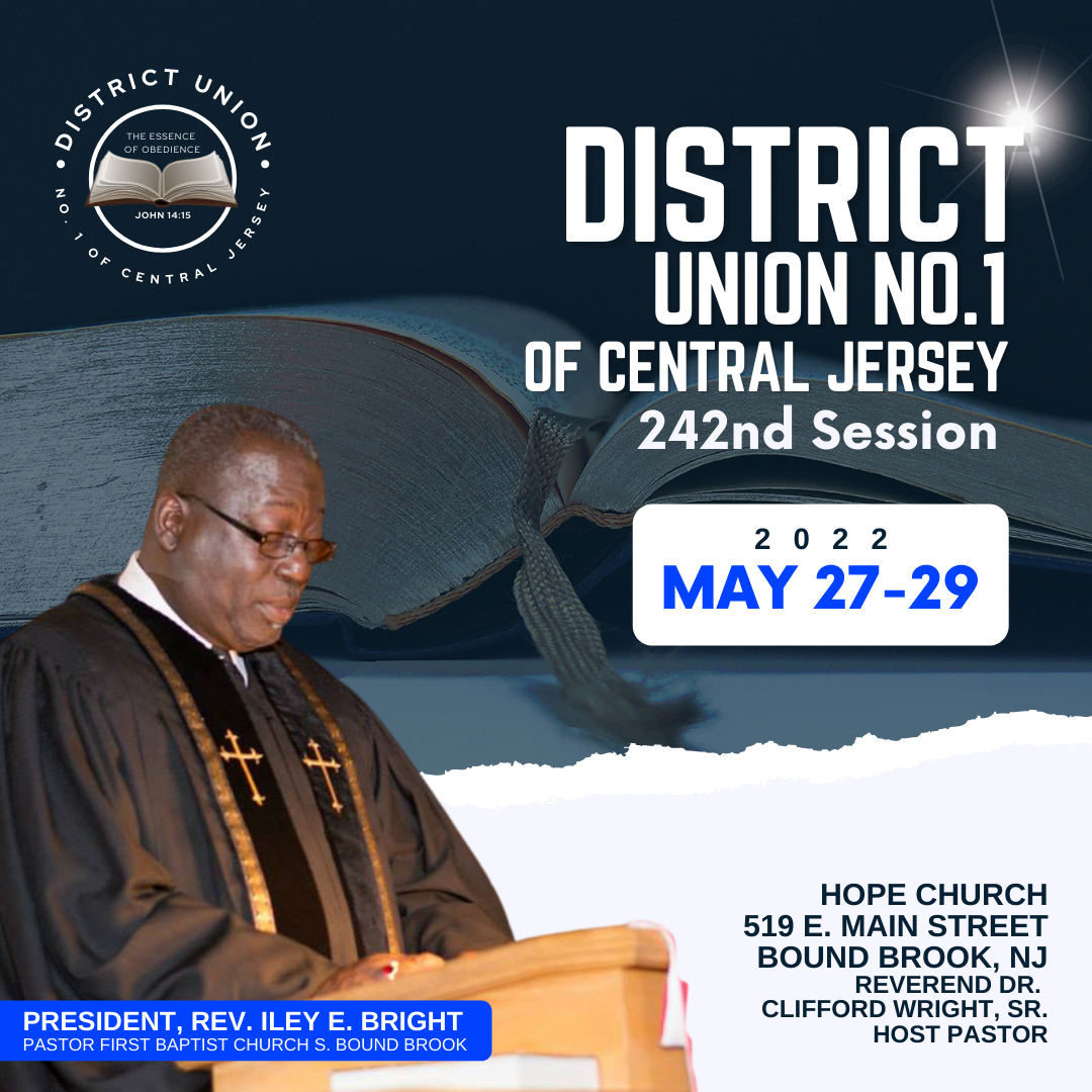 Save the Date - District Union No.1 of Central Jersey 242nd Session flyer