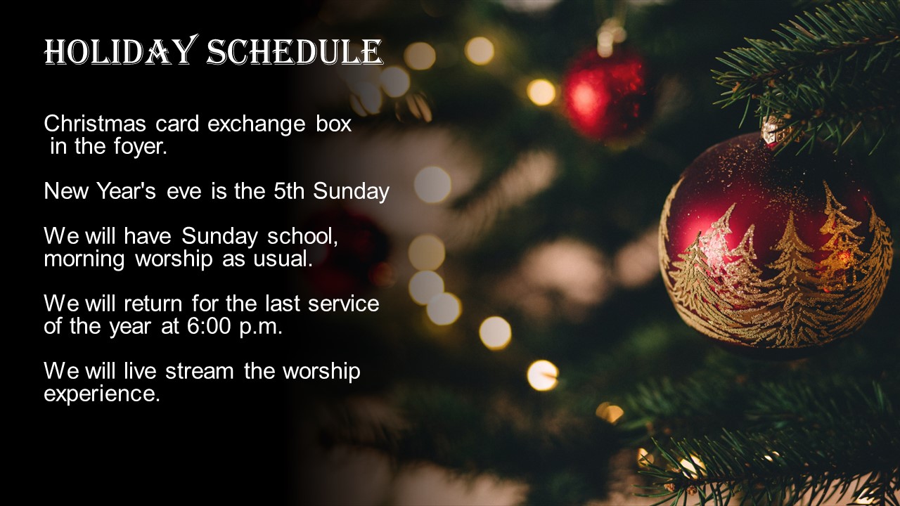 Holiday Schedule 2023